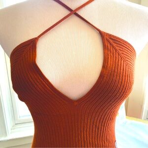 Abercrombie & Fitch Rust Ribbed Halter Top 3/$15